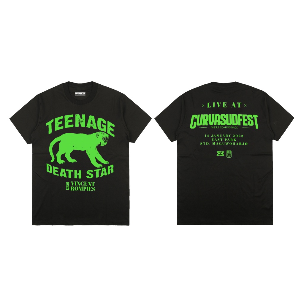 【Ori】Magnitude T-Shirt Teenage Death Star x Vincent Rompies - Curvasudfes  | Kaos musik | Kaos band 