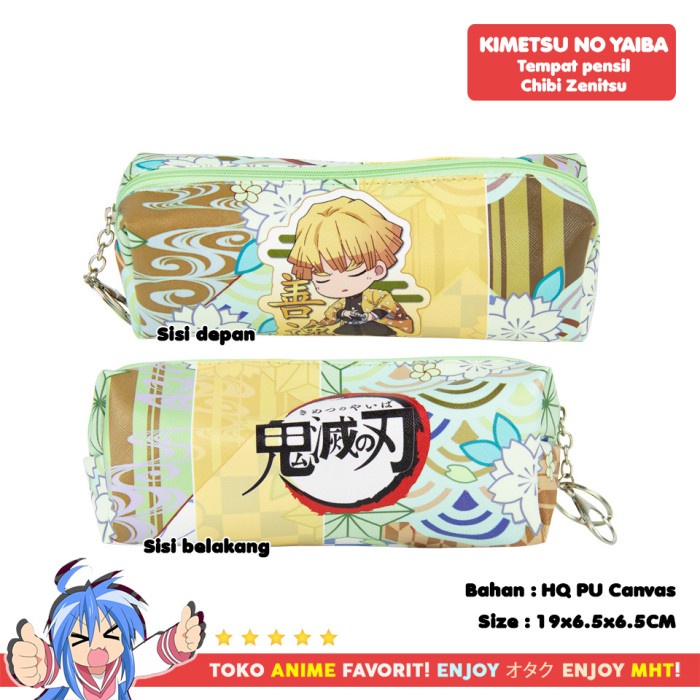 

TERLARIS Tempat Pensil Demon Slayer Kimetsu no Yaiba Zenitsu Agatsuma Chibi