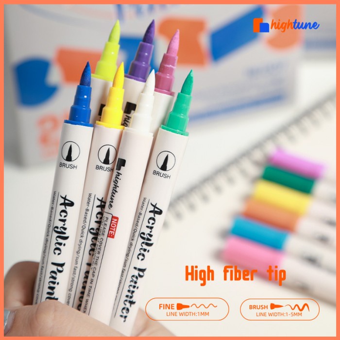 

HIGHTUNE ACRYLIC MARKER DUAL HEAD WATERCOLOR DRAWING PEN 12/24/36/48 QUICK-DRYING SPIDOL AKRILIK