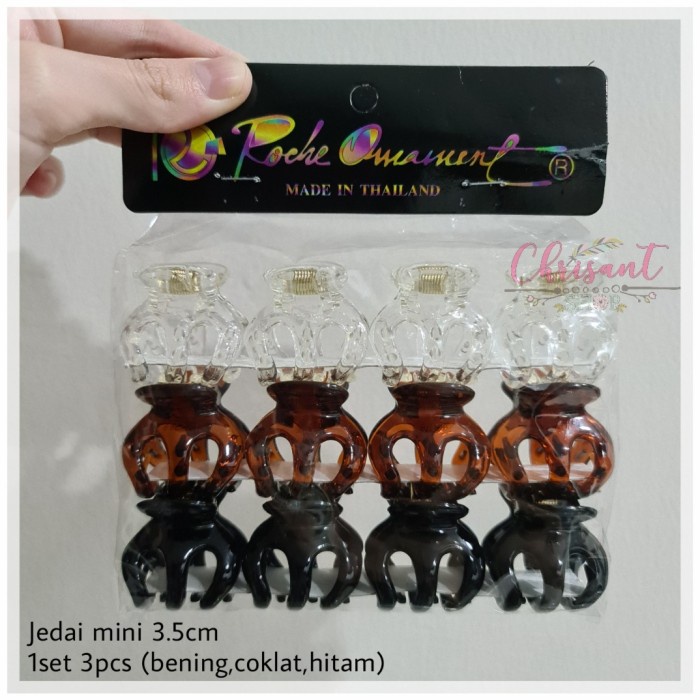 Jepitan Rambut Mini 3Pcs Jedai Mini 3.5Cm Jedai Mini Ori Thailand