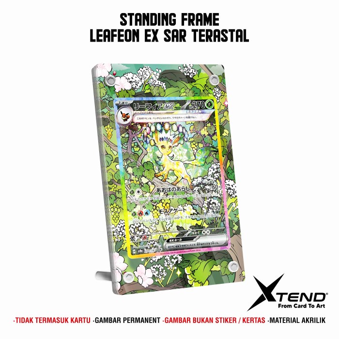 Leafeon Ex Sar Terastal Raw Stand Pigura Figura Akrilik Frame By Xtend Tcg Kartu Pokemon Original