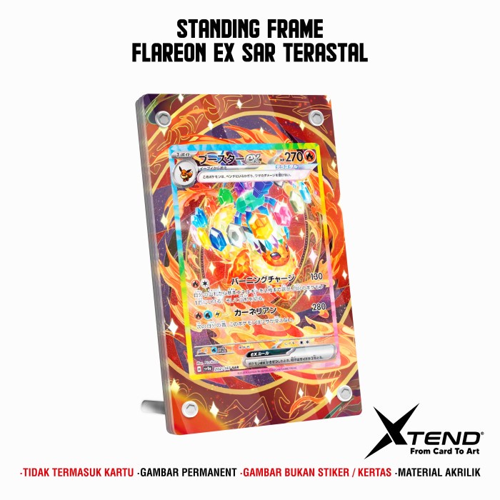 Flareon Ex Sar Terastal Raw Stand Pigura Figura Akrilik Frame By Xtend Tcg Kartu Pokemon Original