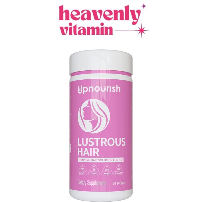 Upnourish Lustrous Hair - Hair Growth Vitamins For Women - 90 Softgels