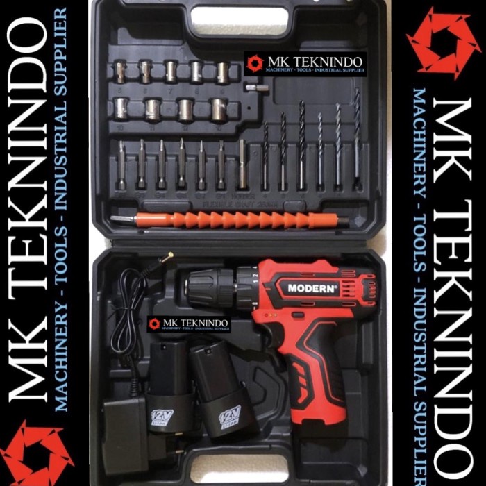 Modern Bor Cordless Cas Baterai M13 Set 10 mm Besi Kayu Obeng M 13