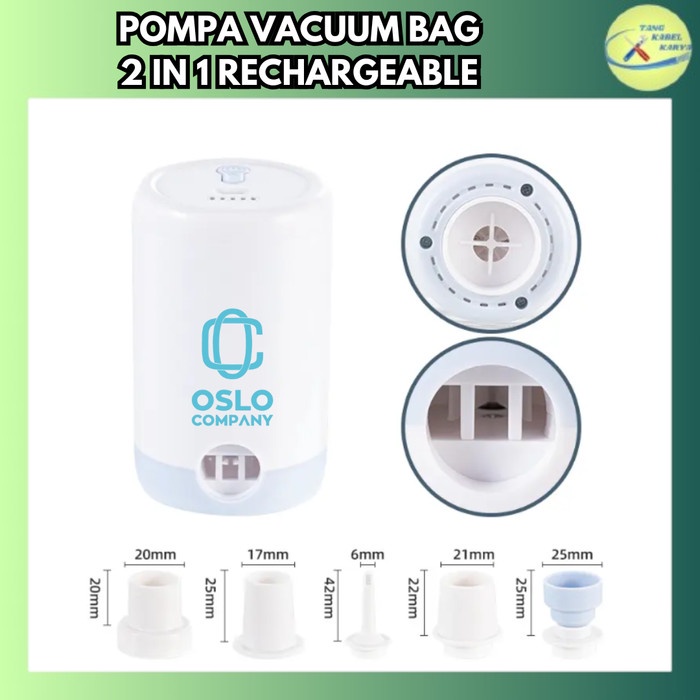 BURUAN,. TKK - MESIN VACUUM VACUM BAG RECHARGEABLE 2 IN 1 ALAT VACUUM BAG + POMPA KOLAM/KASUR