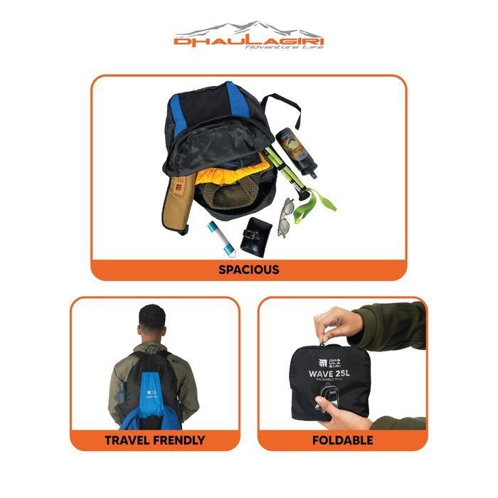 YOK DI CO. DHAULAGIRI TAS LIPAT WAVE PACKABLE BAG 25L TAS RINGANG OUTDOOR SUMMIT DAYPACK