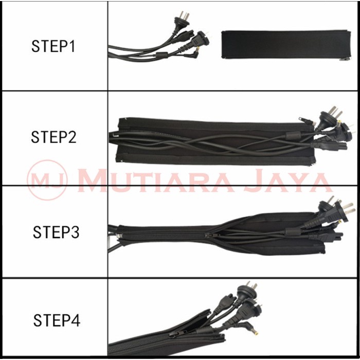 

BARU..!! SARUNG KABEL CABLE SLEEVE ORGANIZER ZIPPER COVER PENUTUP KABEL