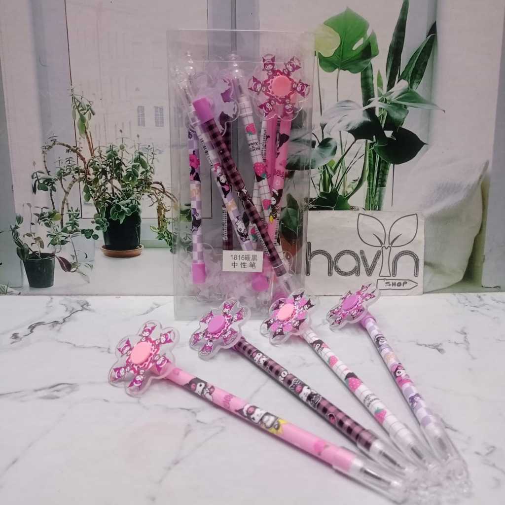 

(12Pc) Pen Gel Pena Ballpen Putaran Sanrio Cinnamoroll Kuromi