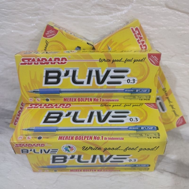 

Pulpen Standard B'Live 0.3 Mm Isi 12 Pcs Murah