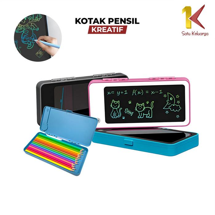 

[COD] SK A115 Tempat Pensil 2IN1 LCD Pen Case Drawing Pad Edukasi Anak