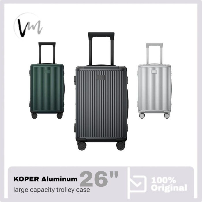 PROMO.. XIAOMI MIJIA KOPER 26" ALUMINUM FRAME CARRYING CASE WITH TSA CUSTOMS LOCK 26 INCH LUGGAGE