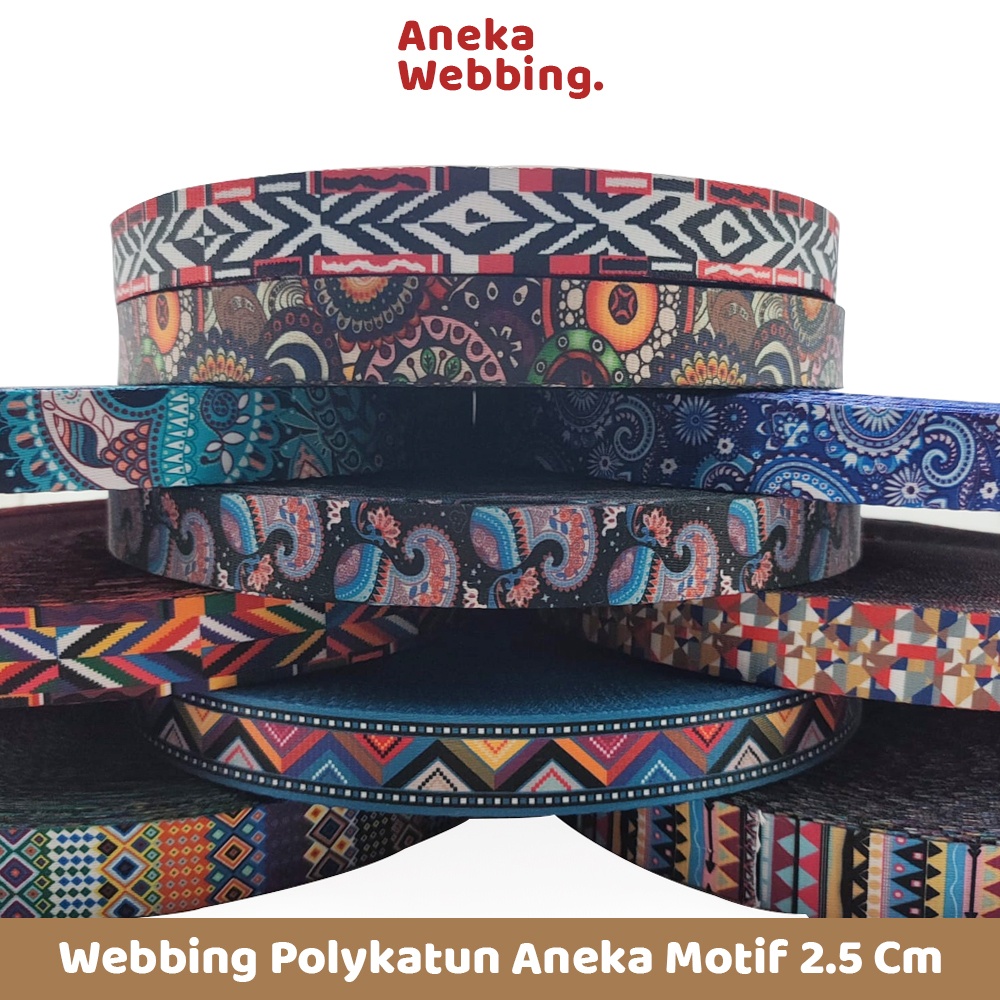 1 Roll Webbing 2.5 cm Aneka Motif