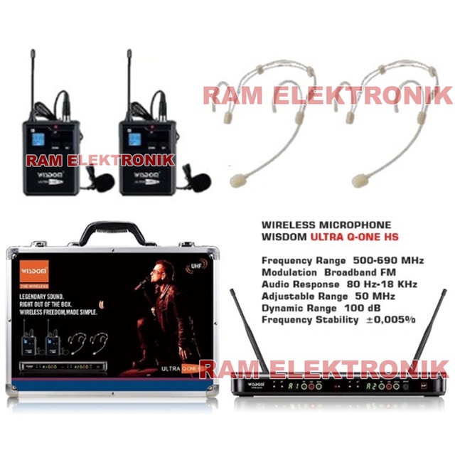 Mic Wireless WISDOM ULTRA Q-ONE HS 2 Jepit Headset Original