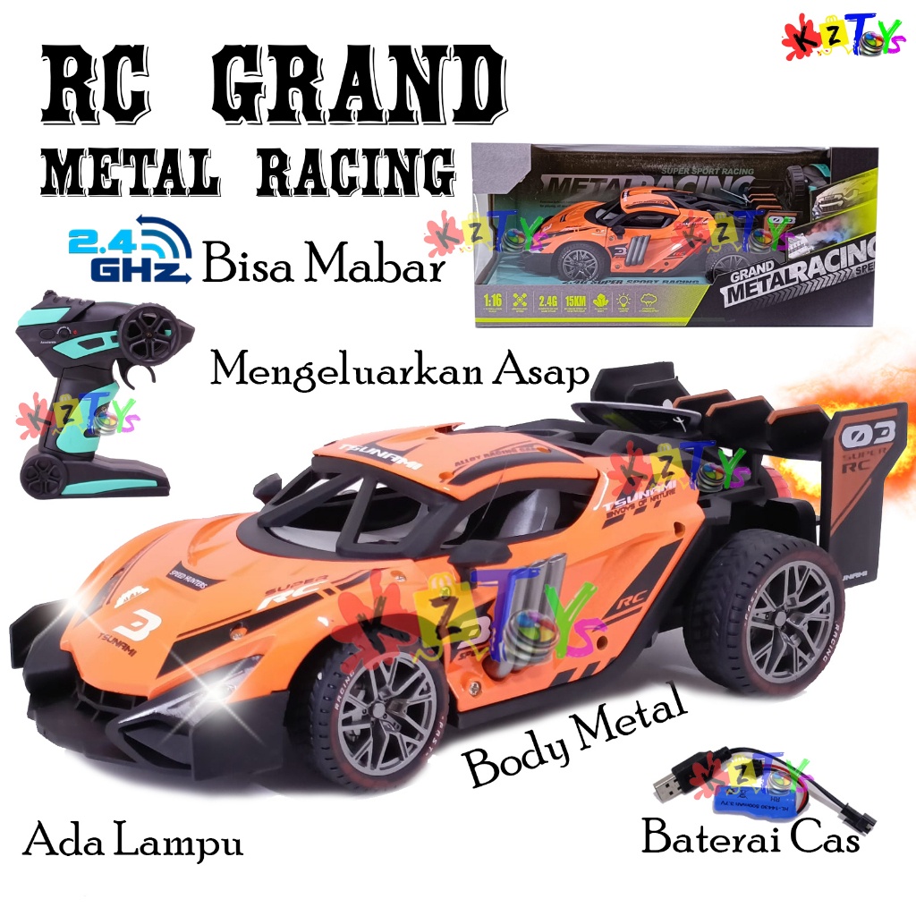 RC GRAND METAL RACING MOBIL REMOT RACING CAR ASAP BODY METAL ALLOY SKALA 1:16