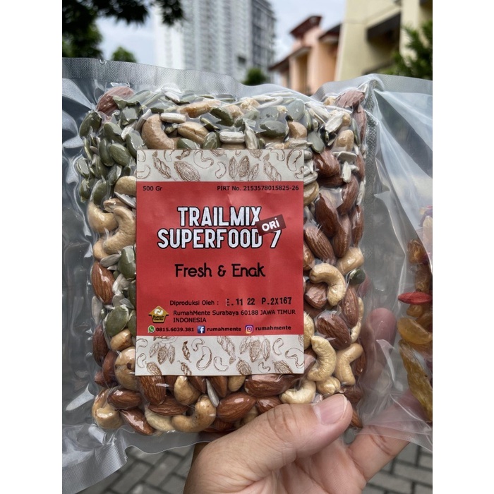 

(TopSeller) TRAILMIX 7 SUPERFOOD 500GR KACANG MEDE ALMOND SUNFLOWER PUMPKIN GOJI