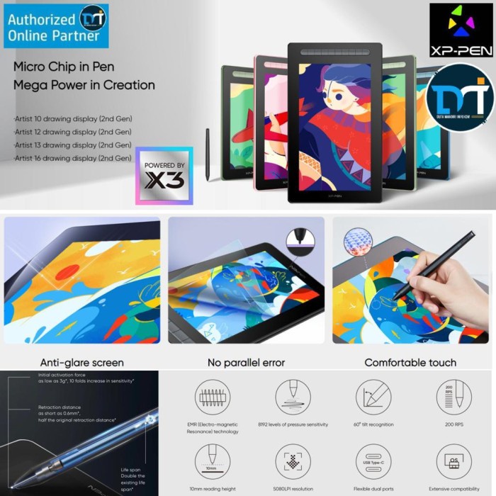 Xp Pen Artist 10 12 13 16 22 (2Nd Gen) - Professional Drawing Tablet