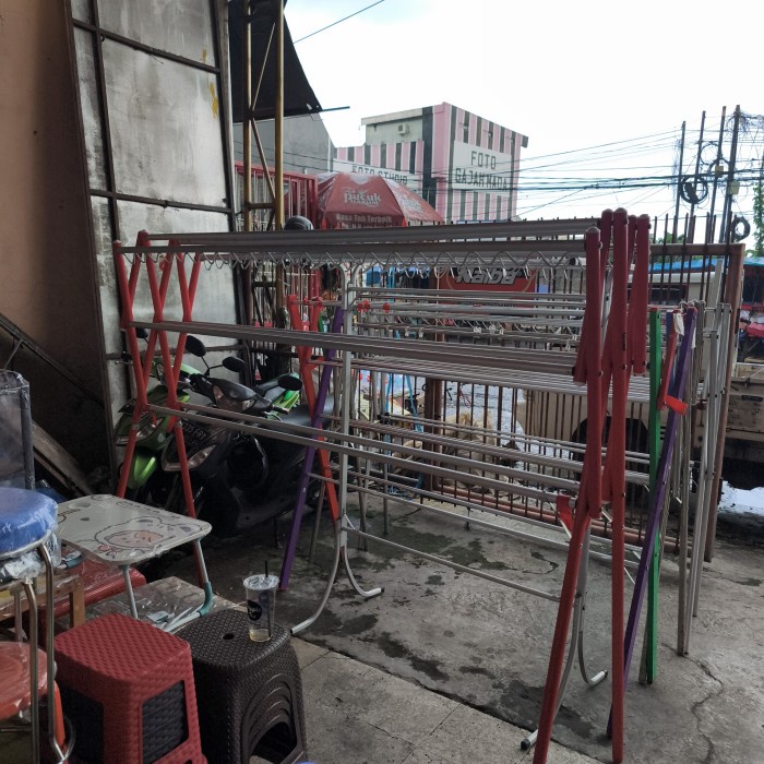 jemuran baju pakaian aluminium jumbo