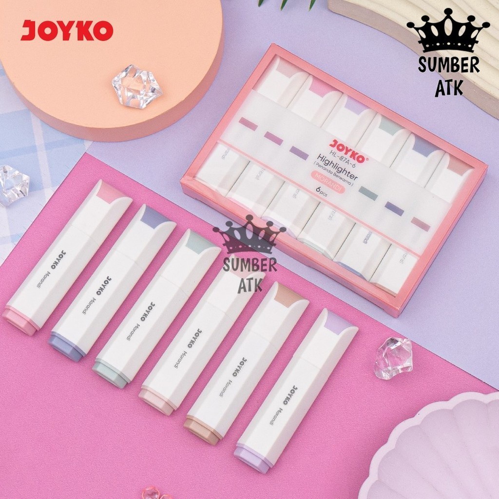 

Penanda Berwarna Highlighter Joyko Hl-87A & 87B 6 Warna Morandi