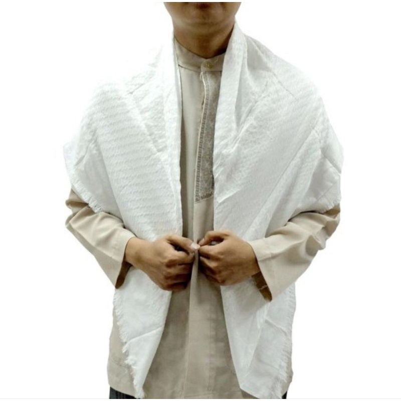 Grosir Isi 10Pcs - Surban Sorban Arafat Putih Polos - Sorban Kain Arab - Grosir Haji - Sorban Tenun