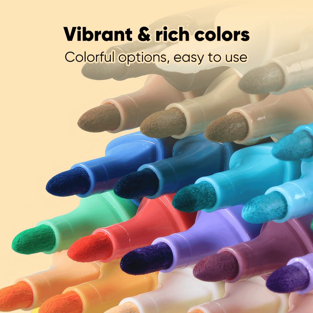 

Goodbata Acrylic Markers Set Spidol 12/24/36/48 Warnas Pen Akrilik Marker Warna Cepat Kering Tahan