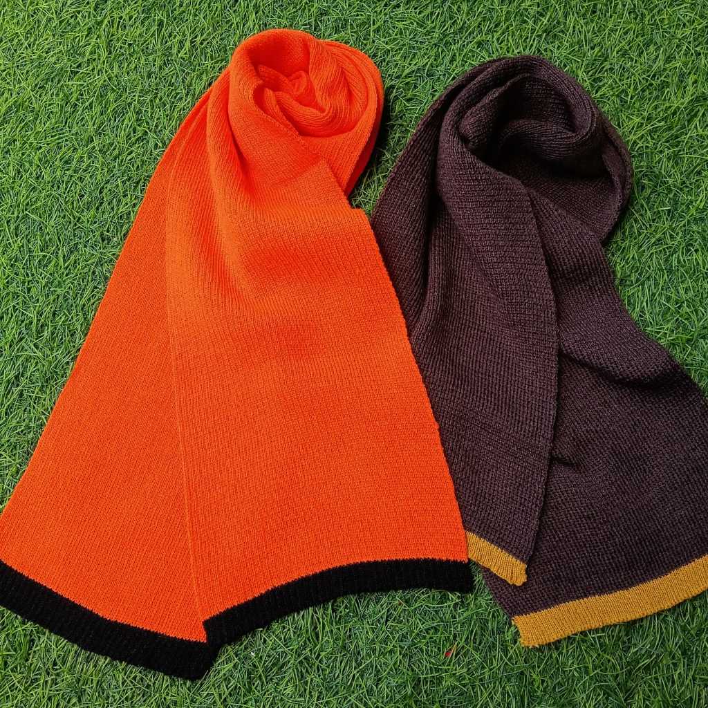 Syal Outfit Pria Wanita Polos Merah Putih Musim Semi Musim Dingin Syal Slendang Uk 120X17