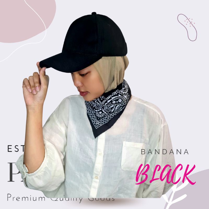 Pathos - Slayer Bandana Scraf Motif Paisley Pattern Retro Hitam