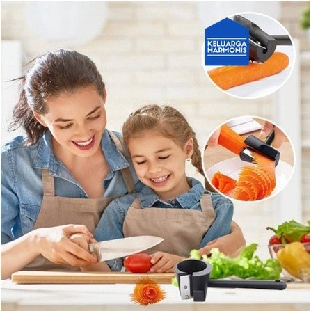 (Expert) KH Rautan Spiral Wortel Timun Sayur Garnis Bunga Nasi Tumpeng Bahan Stainless Hias Bento