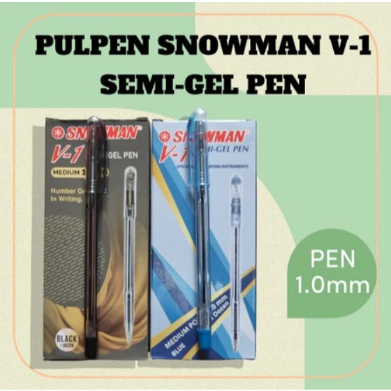 (12pc) PEN / PULPEN SNOWMAN V1 MEDIUM 1.0 mm