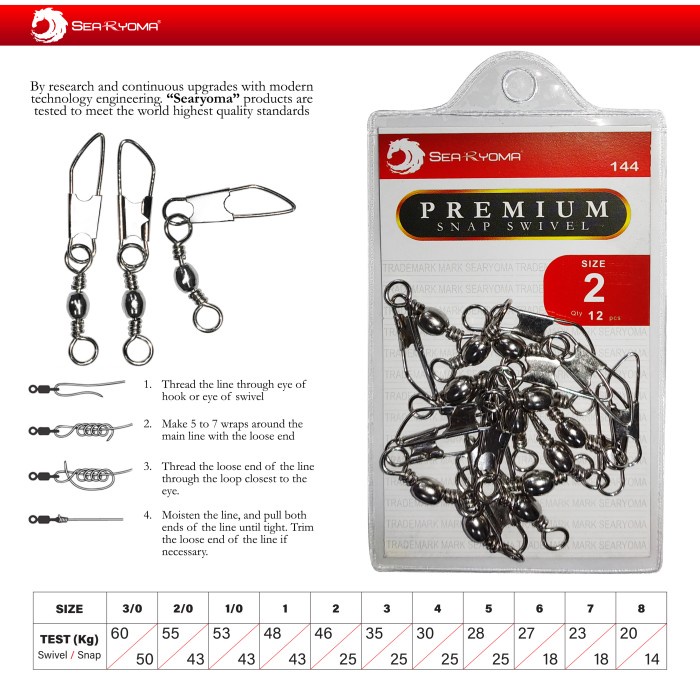 HARGA SPESIAL SEARYOMA SNAP SWIVEL / KILI KILI2 PENITI 144 PANCING LAUT DANAU EMPANG UJK
