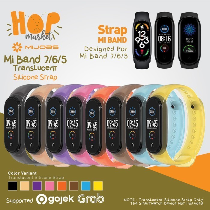 (Expert) MIJOBS Transparan Strap for Mi Band 7 6 5 Silicone Tali Silikon MiBand