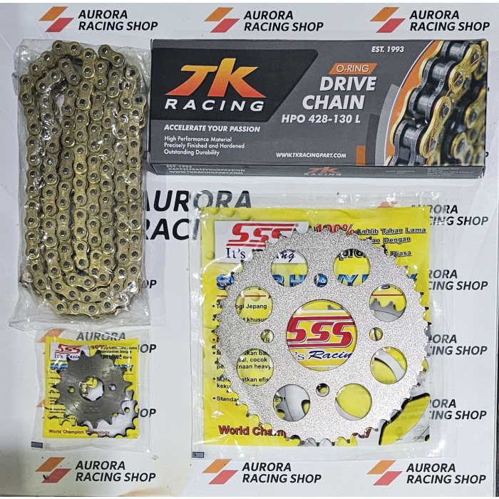 GEAR SET SSS CBR 150 R / CB 150 R & RANTAI TK 428 O-RING GOLD