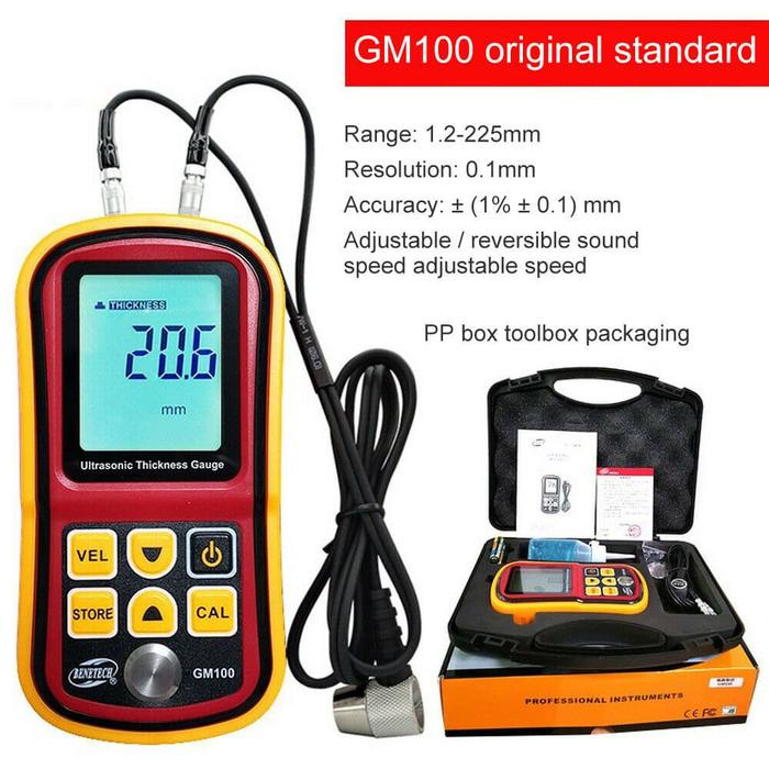 Ultrasonic Thickness Gauge GM100 BENETECH Tester GM-100 GM 100 Meter