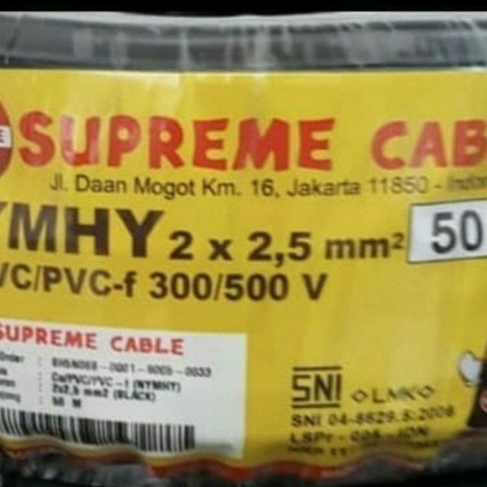 kabel serabut nymhy/nyyhy 2x2,5 50m Supreme/kabel Supreme nymhy 2 x2,5
