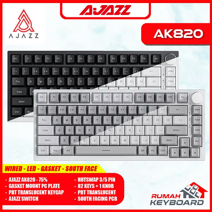 [Expert] MECHANICAL KEYBOARD - AJAZZ AK820 - 75% - DUAL TONE - GASKET - HOTWSAP