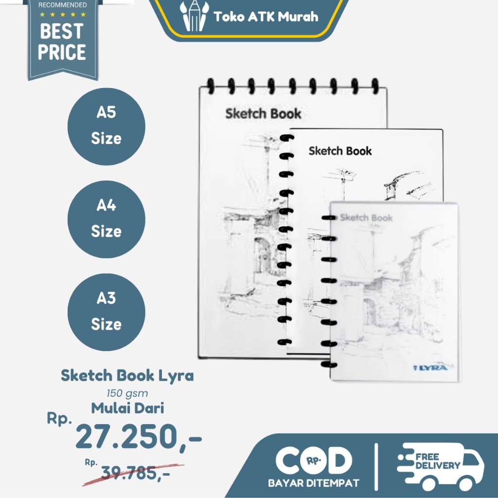 

IK! Lyra Sketchbook A5 / A4 / A3 Isi 30 Lembar Buku Gambar Halus untuk Sketsa & Ilustrasi