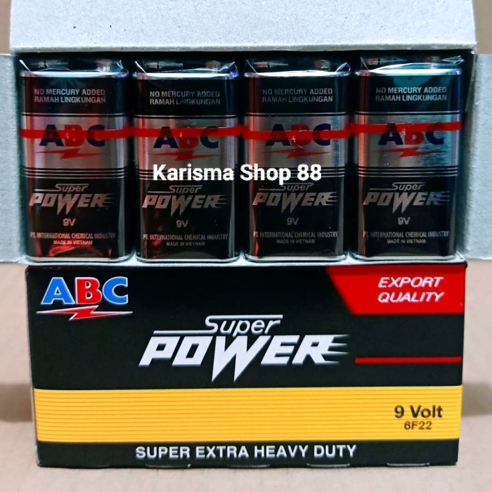 Lengkap- Batre ABC 9 volt Super power isi 12 pcs/ baterai / battery / batu abc