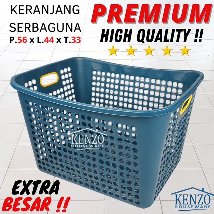 Lengkap- Keranjang Baju Pakaian Laundry Kotor Bersih Plastik Besar Tinggi Kuat