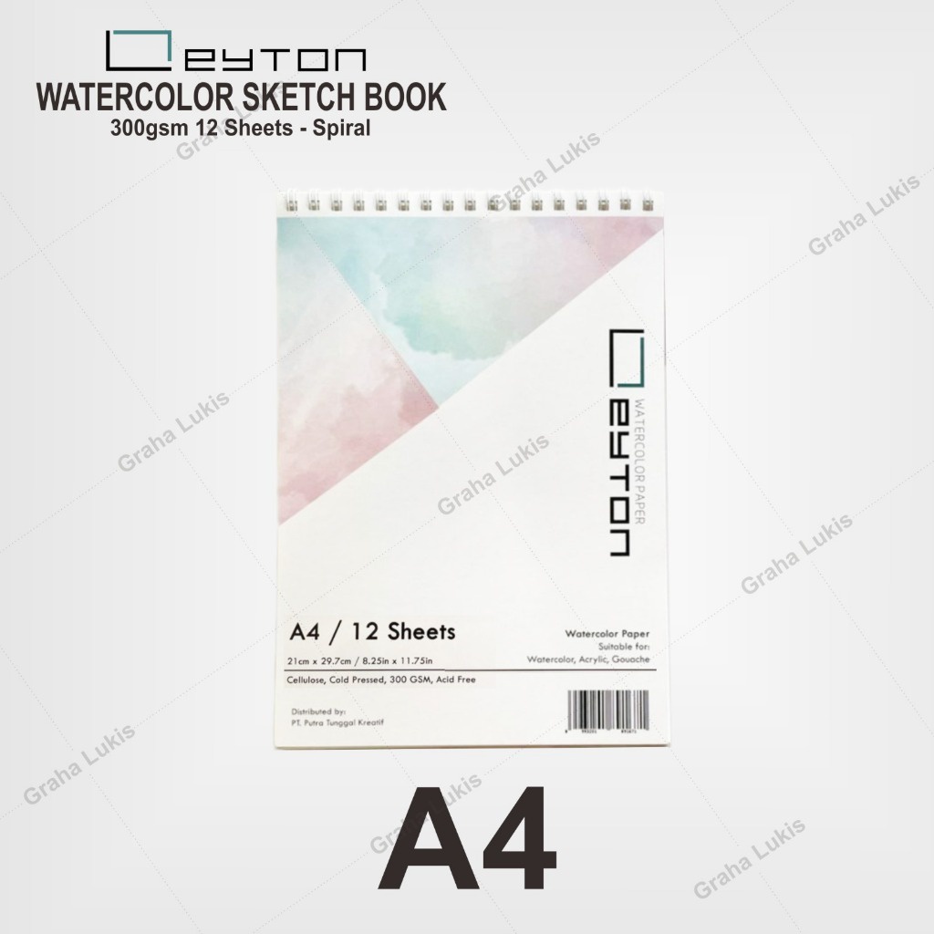 

IK! Leyton Watercolor Sketch Book 300gsm 12 Sheets - Spiral