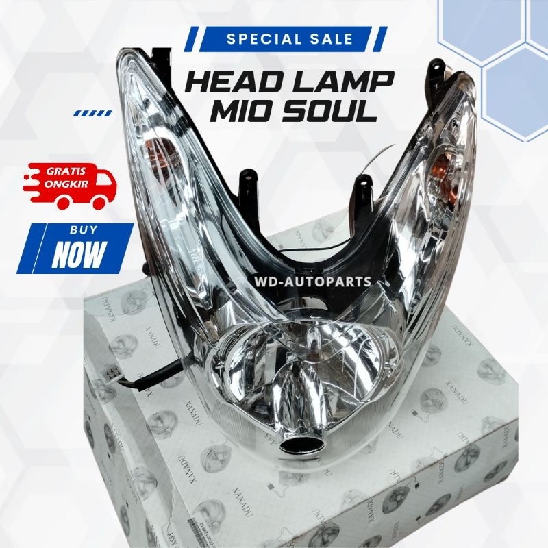 REFLEKTOR + MIKA LAMPU DEPAN MIO SOUL LAMA KARBU BOHLAMP + SOKET