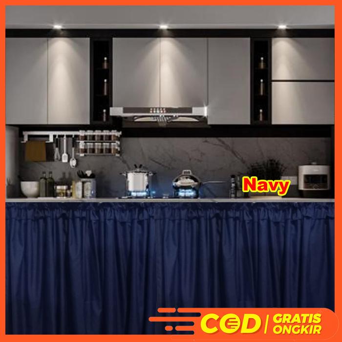 murah- Gorden Kolong Dapur Hordeng Kolong Dapur Polos Navy