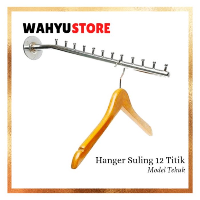 Hanger Suling 12 Titik Gantungan Baju Dinding Distro Butik