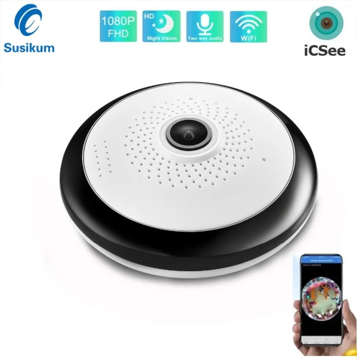 ICSee Smart 360 WIFI Camera Panoramic Fisheye Wireless IP Camera 2MP