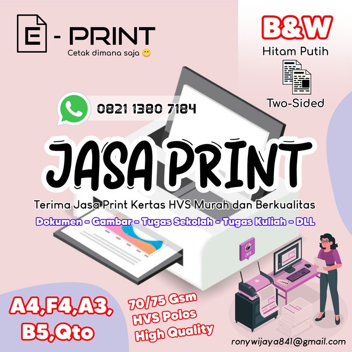 

Print Dokumen Online - Kertas 70 gsm / Two Sided / Hitam Putih