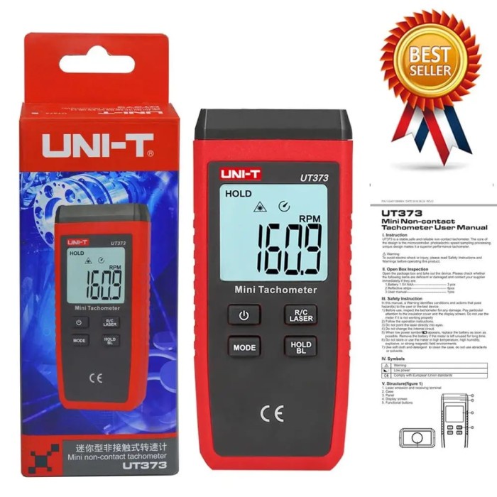 UNI-T UT373 Mini Digital Laser Tachometer Non-Contact Tachometer