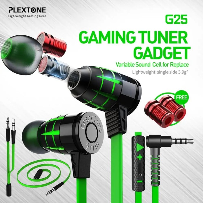 Plextone Hammerhead G25 Gaming Earphones With Mic In Ear Noise