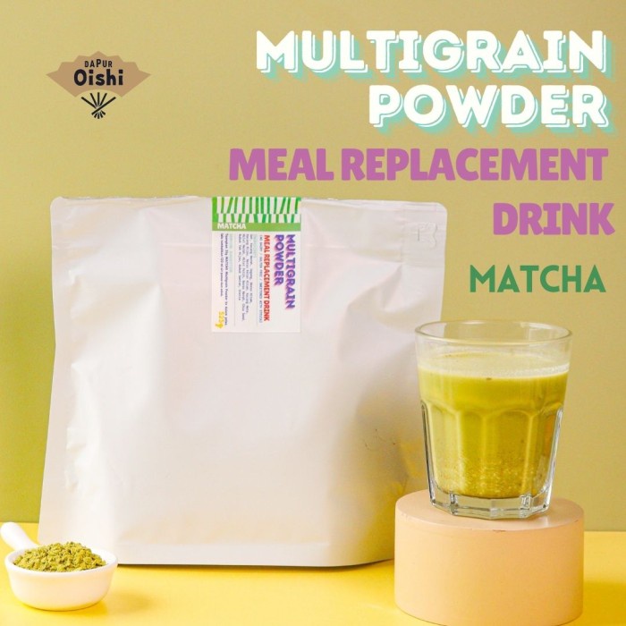 

[ MATCHA ] Multigrain Powder [ Meal Replacement Drink ] 525g Pouch Dairy Free, Gulten Free Sweetened