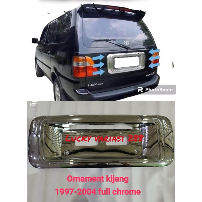 Ornament Plat Nomor List Bagasi Belakang Mobil Kijang New 1997-2004 LX LSX LGX Ornament Kijang