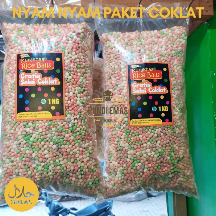 

Promo Terbatas Nyam Nyam Ball Rice Crispy 1Kg Kiloan Satu Paket Dengan Coklat Aman