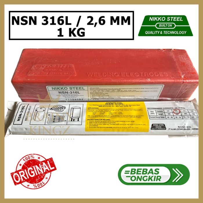 Kawat Las Stainless Nikko Steel NSN316L E316L 2,6mm NSN 316L 2.6 mm