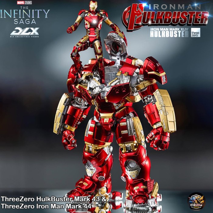 SALE 100% ORIGINAL THREEZERO DLX HULKBUSTER MARK 44 COMBINE IRON MAN MARK 43 SUPERHERO MARVEL